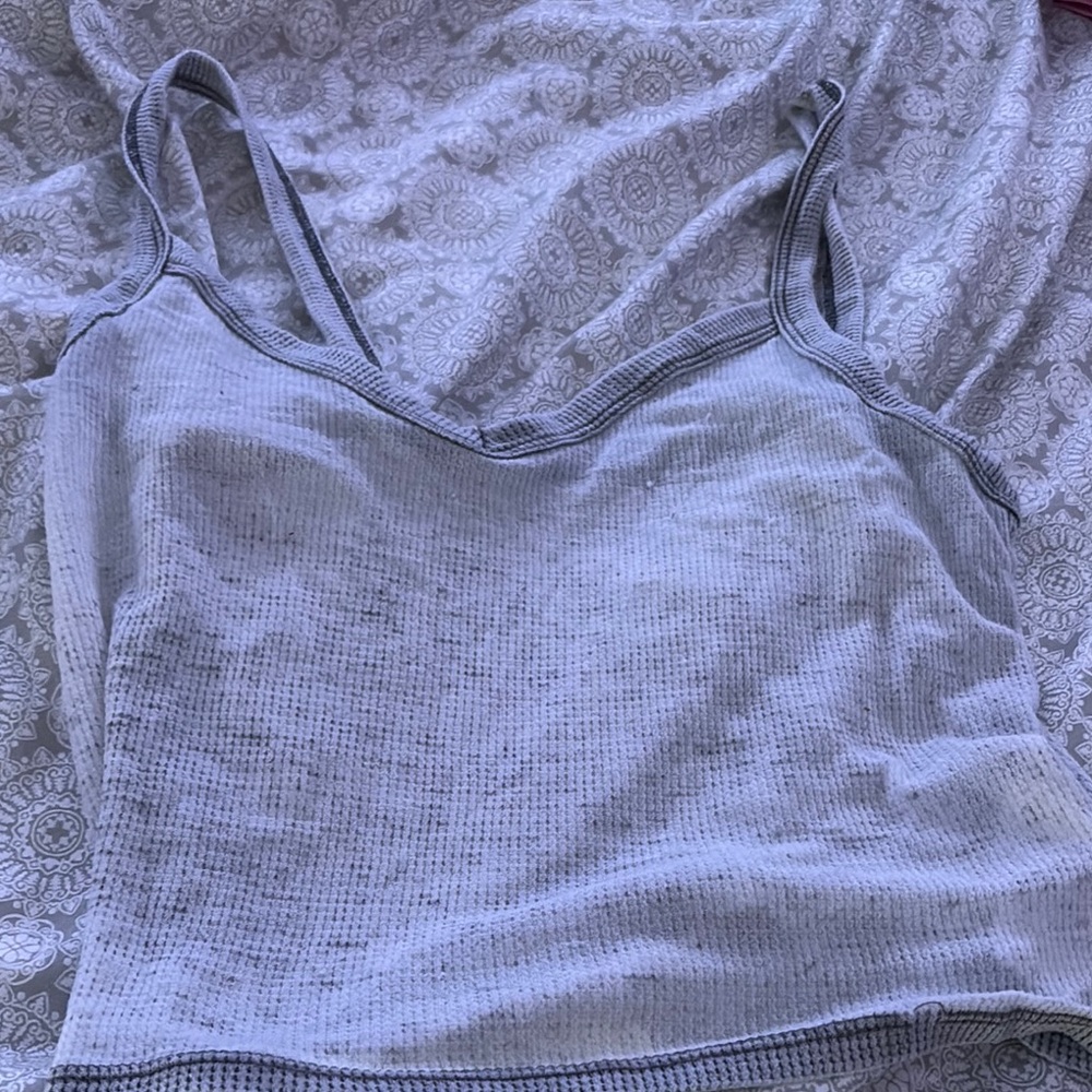 American Eagle Outfitters Gray Ribbed Crop Camisole